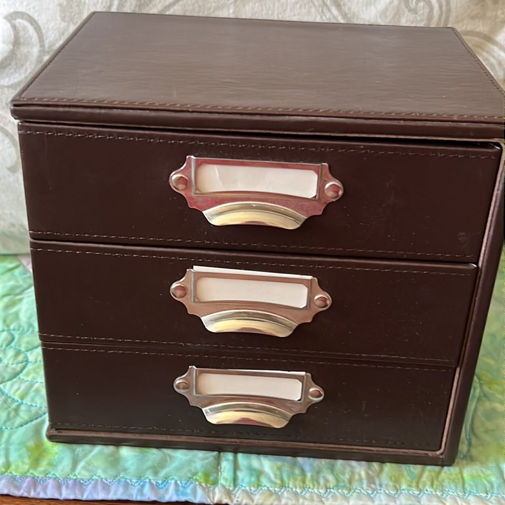 Brown Leather Jewelry, Trinket, Photo Box